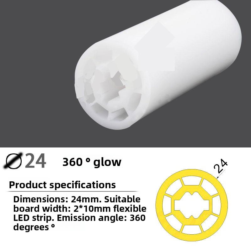 LED Silicone Light Strip Housing, 360-Degree Illumination, Embedded, Outdoor Waterproof, Multi-Specification, Colorful Silicone Housing - 图片 13