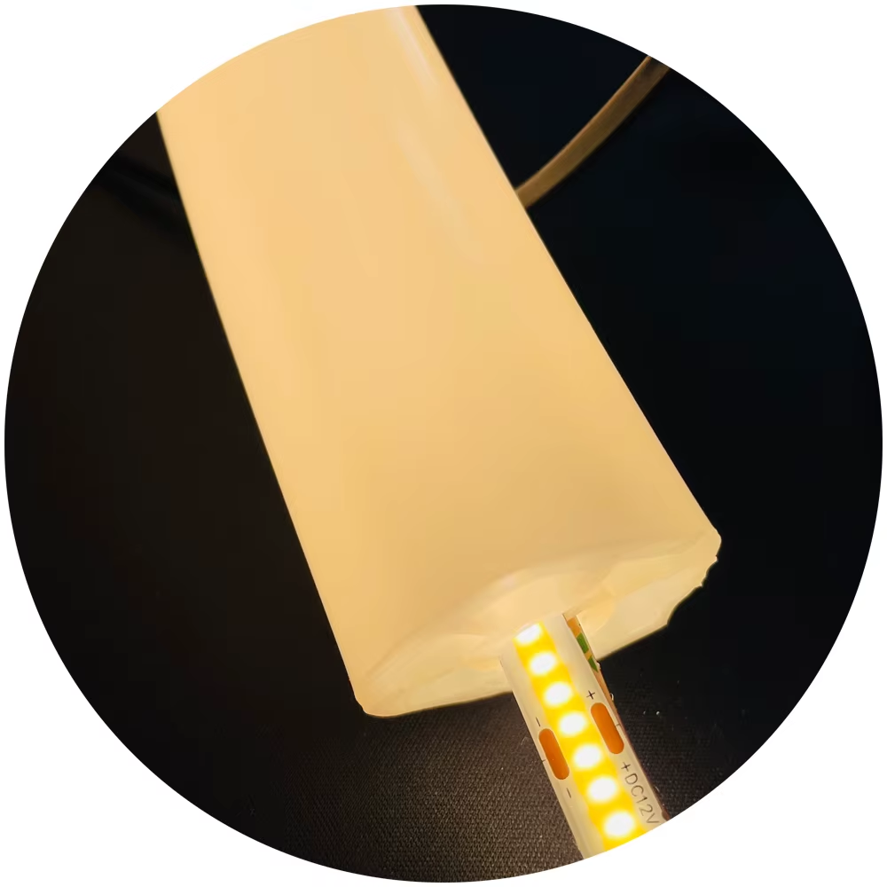 Linear 360 Degree Neon Silicone Led Tube Diffuser Cover 50mm Round Silicon Profile Led Tubes For Led Strip Light Flexible Waterproof Silicone Led Channel For Indoor Outdoor Led Strip Lighting Install - Image 7
